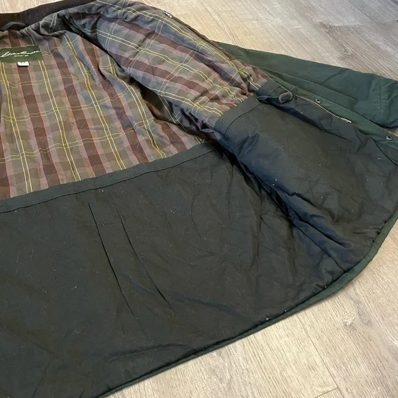 Eddie Bauer Waxed Cotton The Eddie Field Barn Coat Jacket in Army Green Men's XL - Picture 6 of 16